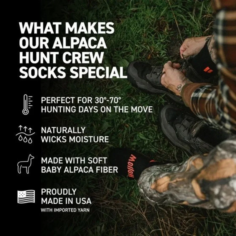 Hollow Hunt Alpaca Socks Over The Calf Height‎ Black Orange Large New With Tags